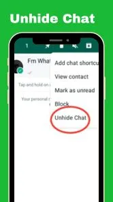 Step To Unhide Personal Chats